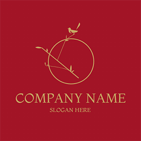 Bird Logo Branch Bird Circle Chinese logo design