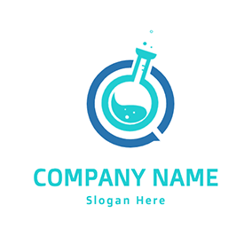 Chemistry Logo Circle Flask Chemistry Search logo design